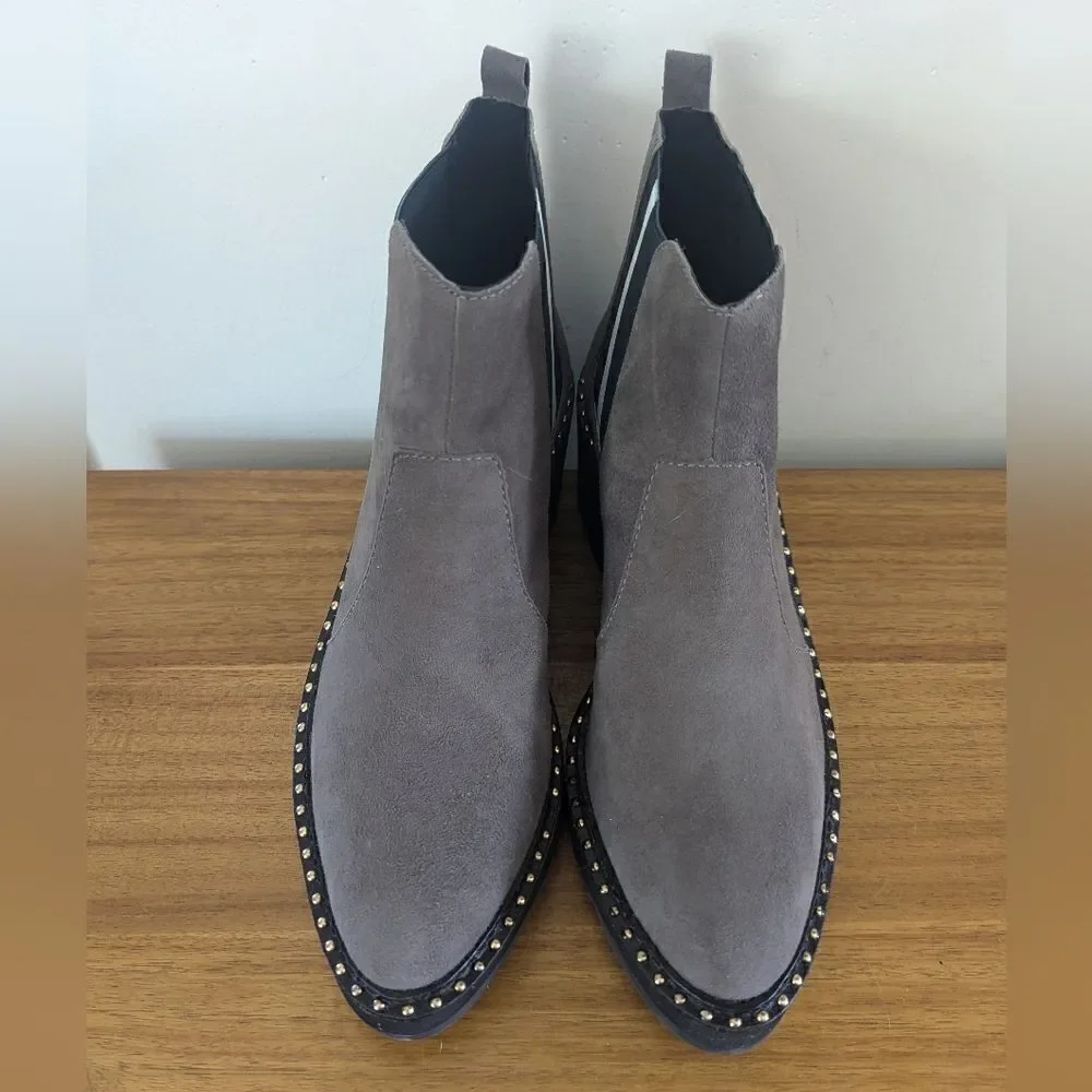 Cecelia New York Gray Gemma Boots 7 1/2 Rebel Punk Whimsigoth Capsule Chic